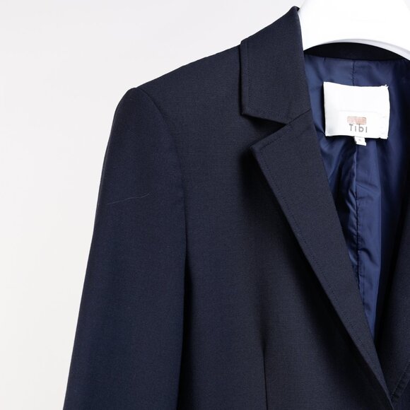 Tibi Quilted Combo Navy Blazer Jacket - Picture 5 of 12
